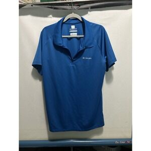 COLUMBIA / Freezer Coil Quarter Zip Short Sleeve Polo Shirt / Mens XL Navy Blue